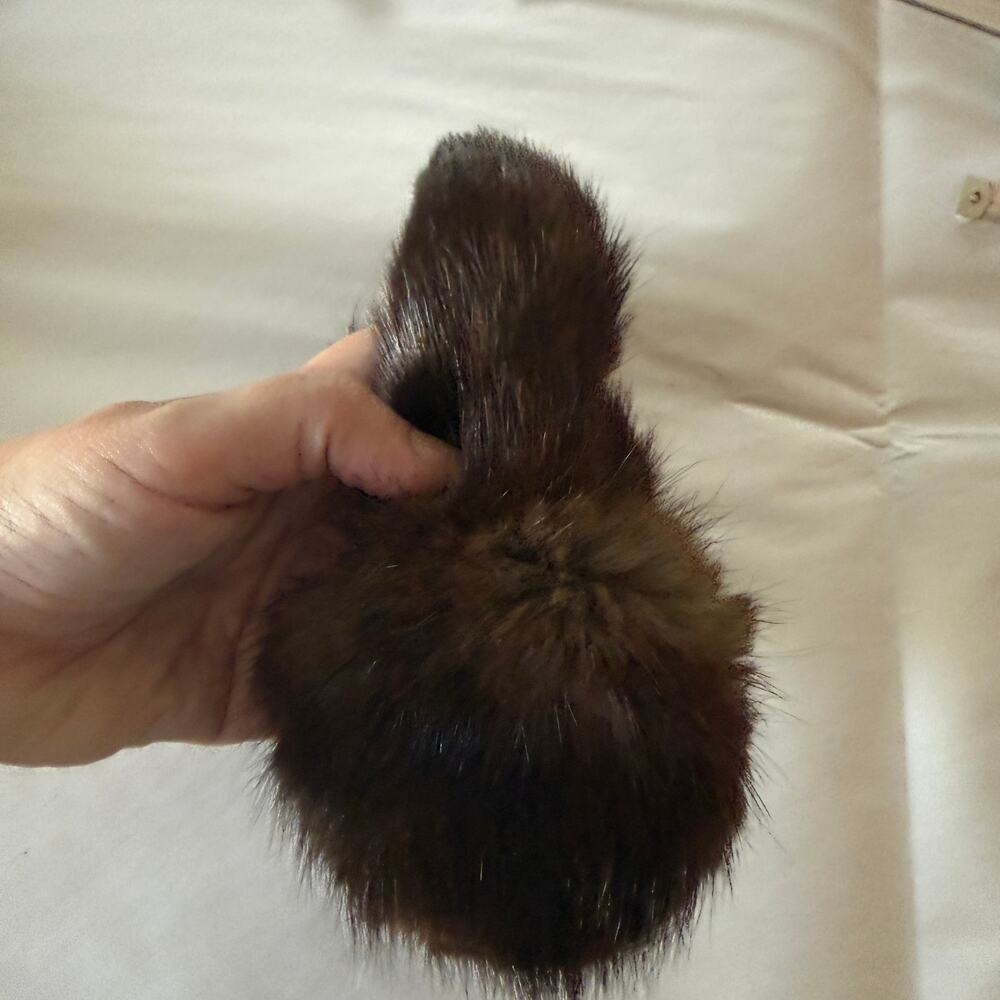 Vintage Brown Mink Fur Earmuffs - Picture 2 of 6
